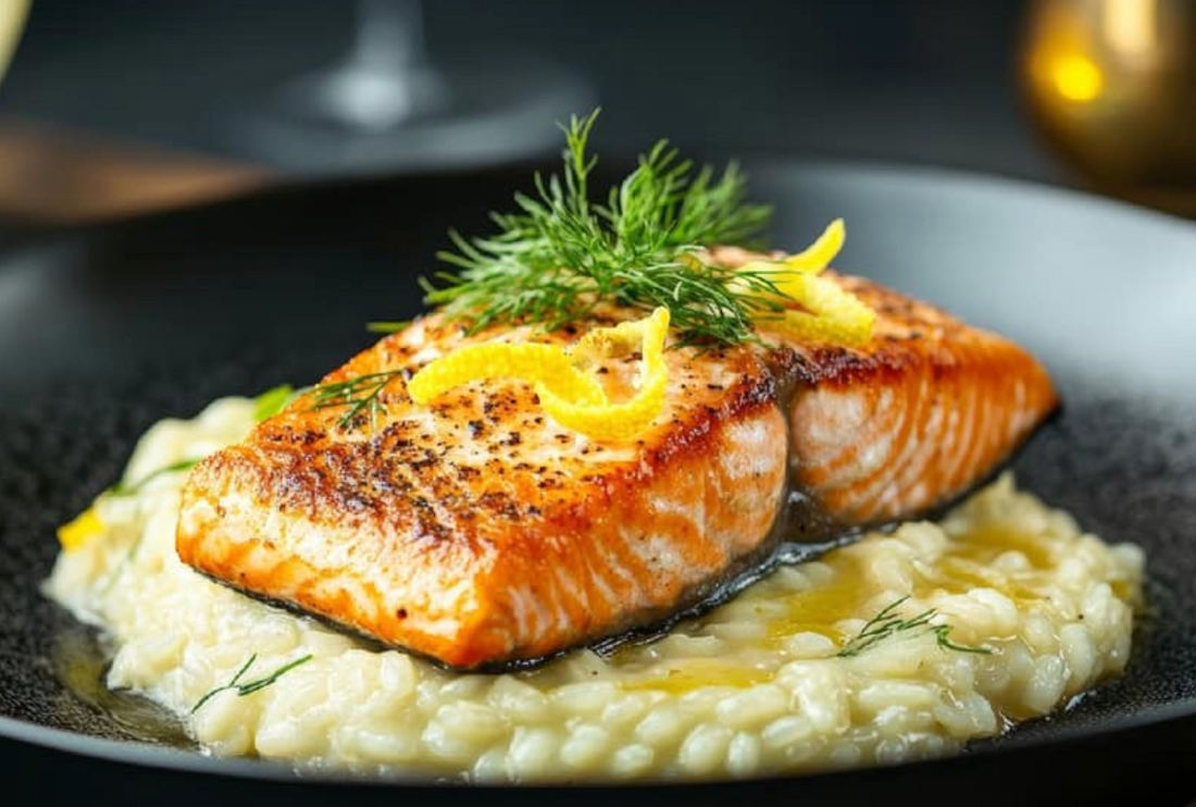 Creamy Wild Salmon Mushroom Risotto